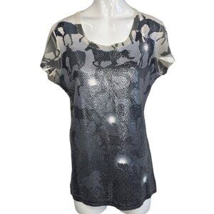 Roper Sequin Front Horse Shirt, Short Sleeve, T-Shirt, Western, Midwest, Size M